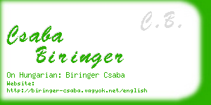 csaba biringer business card